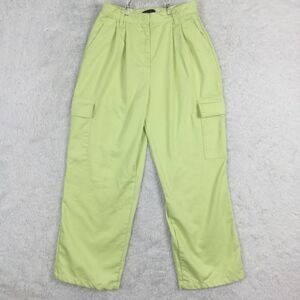 Hunter & Brown Womens Pants Wide Leg‎ Cargo Trouser Yellow Pleated High M New